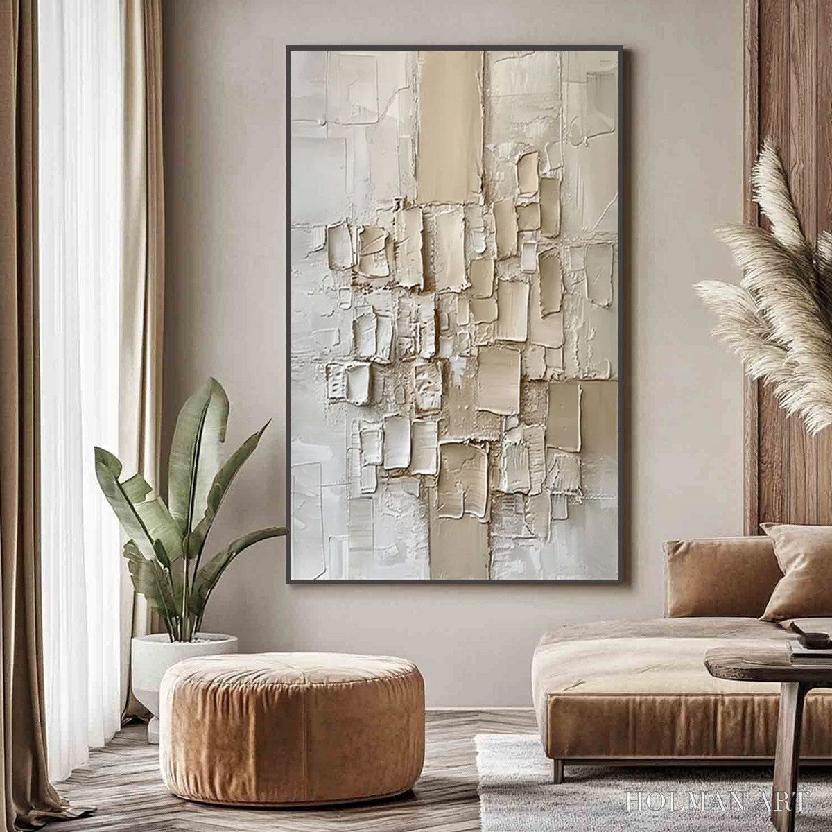HOLMAN ART Urban Mosaic – Textured Minimalist Abstract Painting - image 2