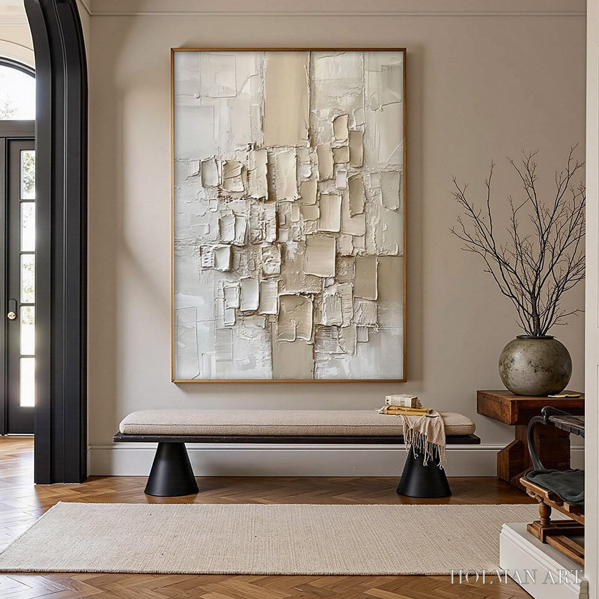HOLMAN ART Urban Mosaic – Textured Minimalist Abstract Painting - image 3