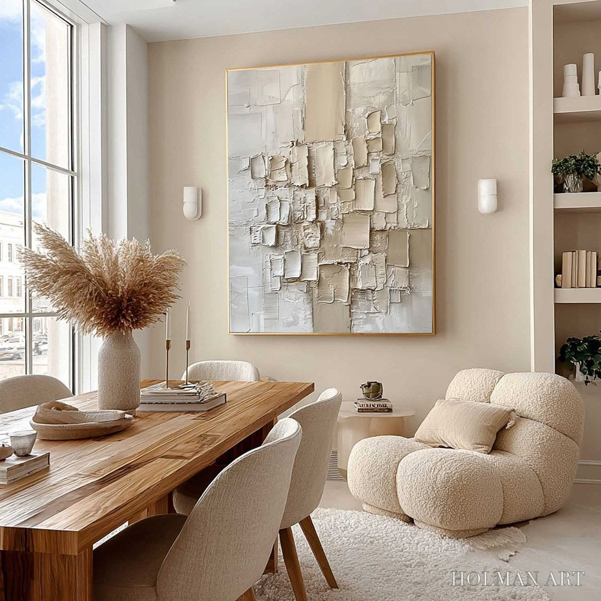 HOLMAN ART Urban Mosaic – Textured Minimalist Abstract Painting - image 5