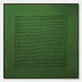 HOLMAN ART Emerald Grid – Minimalist Textured Abstract Oil Painting - image 1