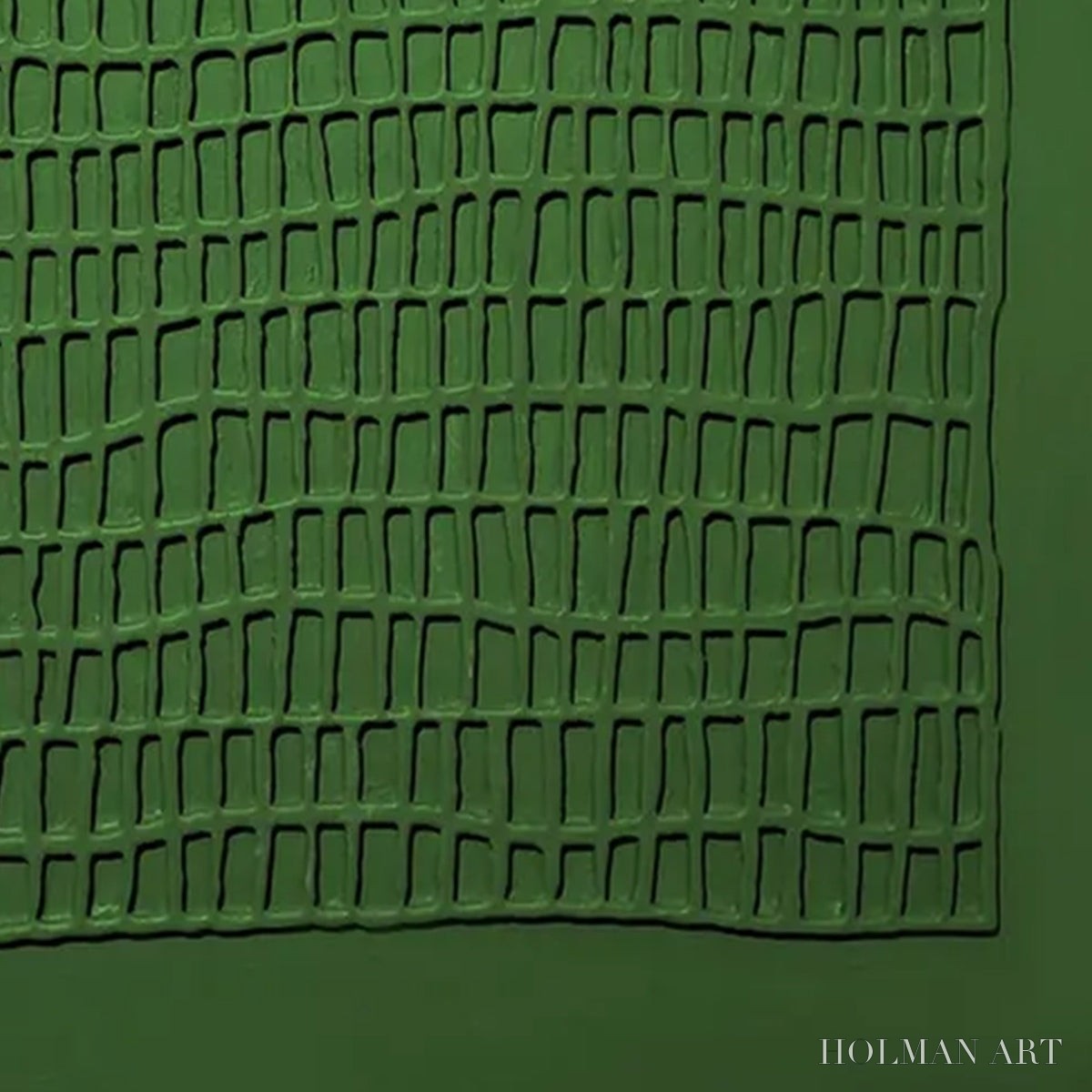 HOLMAN ART Emerald Grid – Minimalist Textured Abstract Oil Painting - image 3