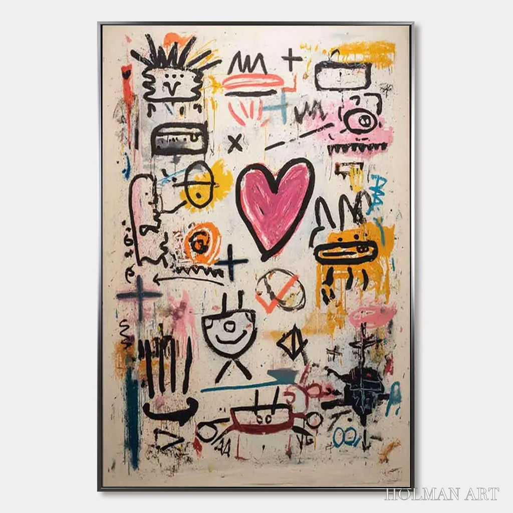 HOLMAN ART Urban Heartbeat – Graffiti-Style Abstract Oil Painting - image 1