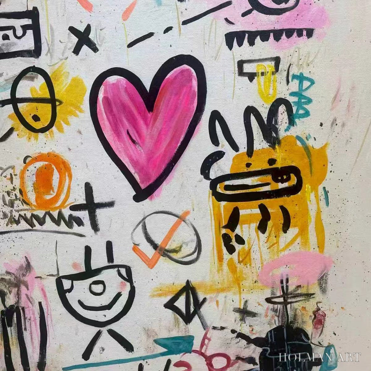 HOLMAN ART Urban Heartbeat – Graffiti-Style Abstract Oil Painting - image 3