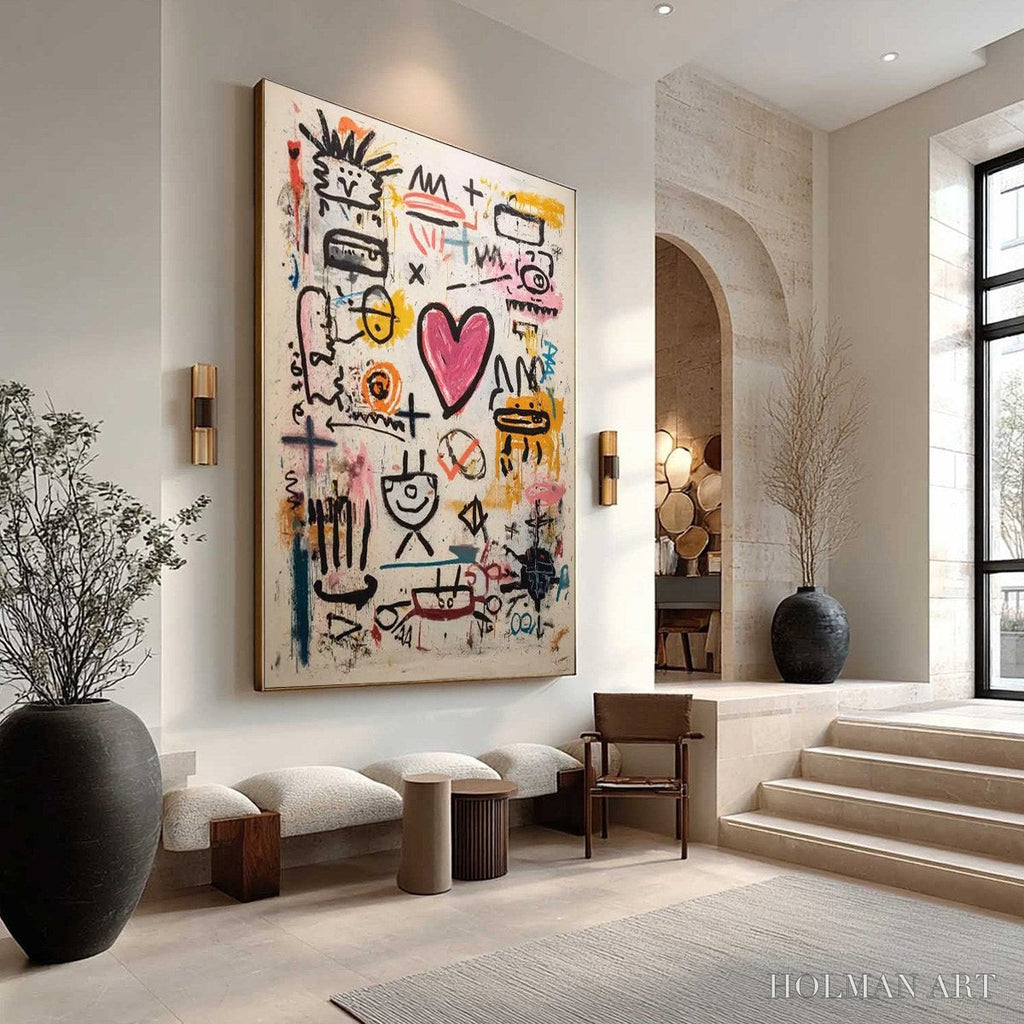 HOLMAN ART Urban Heartbeat – Graffiti-Style Abstract Oil Painting - image 4