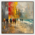 HOLMAN ART Urban Vibrance – Textured Abstract Cityscape Oil Painting - image 1