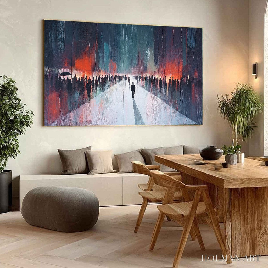 HOLMAN ART Midnight Crossing – Minimalist Urban Cityscape Oil Painting - image 5