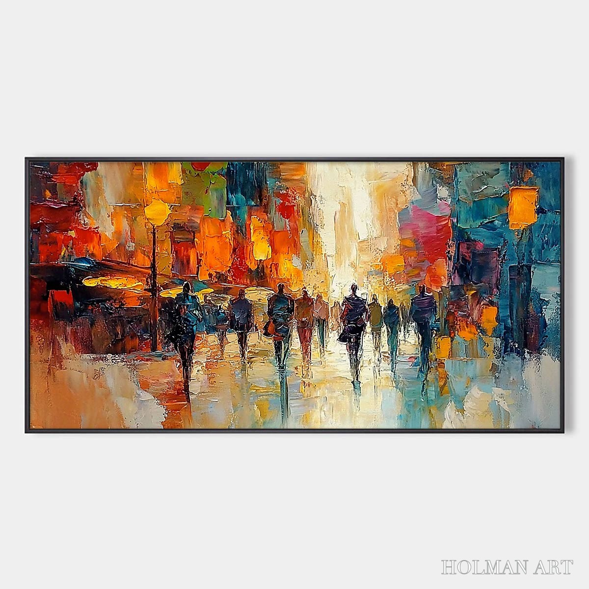 HOLMAN ART City Lights – Textured Impasto Cityscape Oil Painting - image 1
