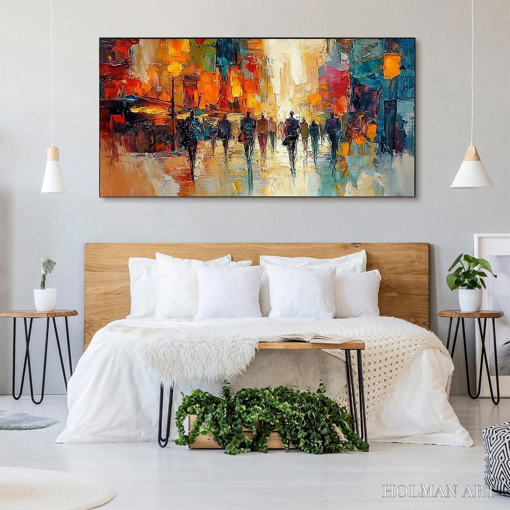 HOLMAN ART City Lights – Textured Impasto Cityscape Oil Painting - image 5