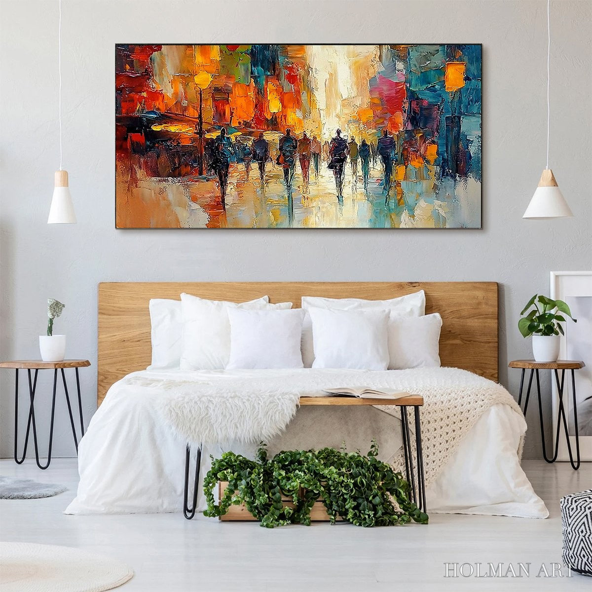 HOLMAN ART City Lights – Textured Impasto Cityscape Oil Painting - image 5