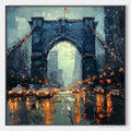 HOLMAN ART City Lights – Impressionistic Cityscape Oil Painting of Bridge - image 1
