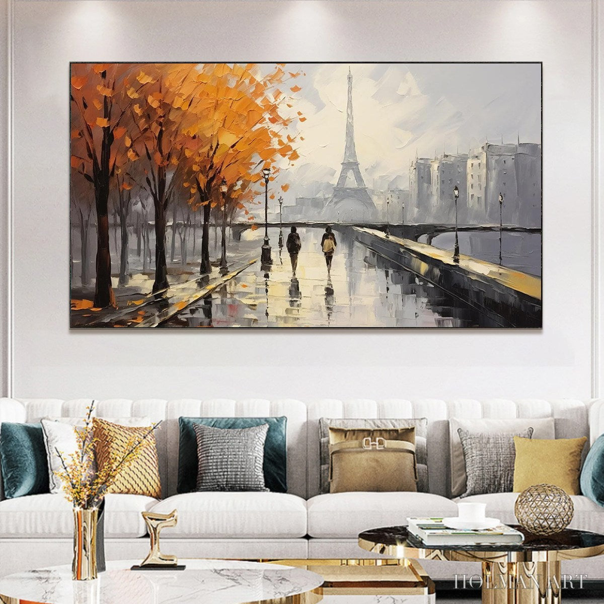 HOLMAN ART Parisian Rain – Textured Cityscape Oil Painting - image 2
