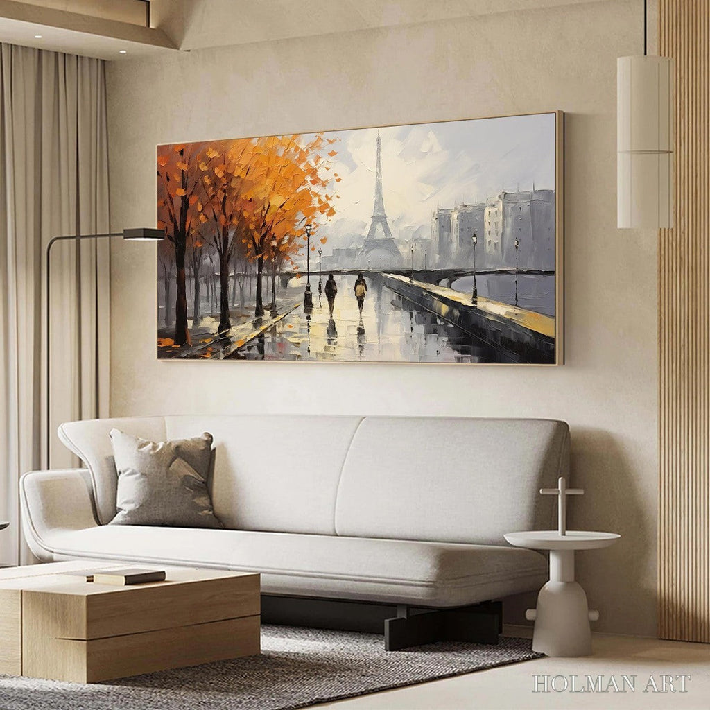 HOLMAN ART Parisian Rain – Textured Cityscape Oil Painting - image 6