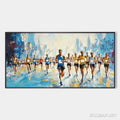 HOLMAN ART City Stride – Textured Urban Marathon Scene Oil Painting - image 1