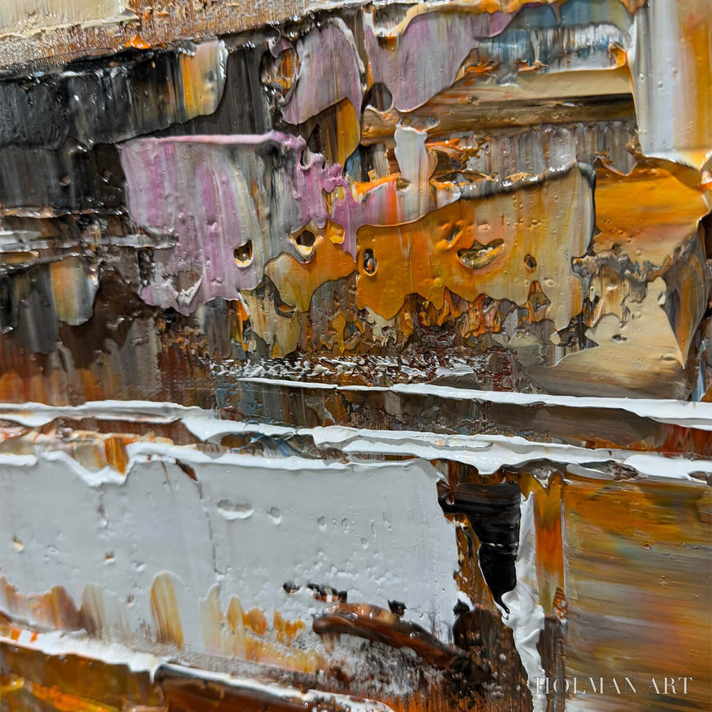 HOLMAN ART Urban Abstract – Beige Abstract Painting, Modern , Textured Canvas, Vertical Artwork - image 3