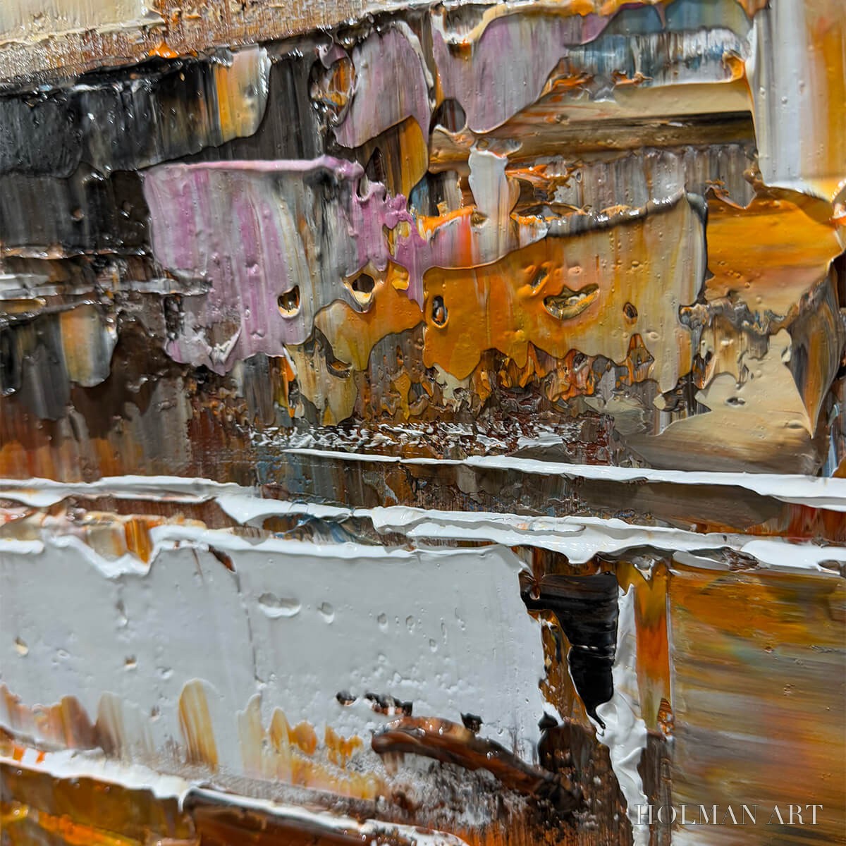 HOLMAN ART Urban Abstract – Beige Abstract Painting, Modern , Textured Canvas, Vertical Artwork - image 3