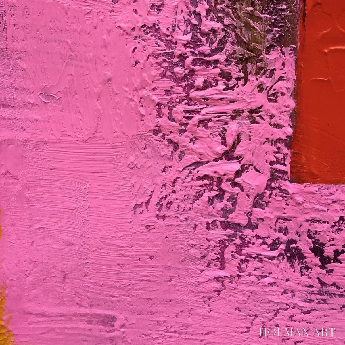 HOLMAN ART Pink and Green Urban Abstract – Colorful Abstract City Painting, Square - image 6