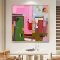 HOLMAN ART Abstract Urban Scene – Colorful Abstract City Painting, Square - image 2