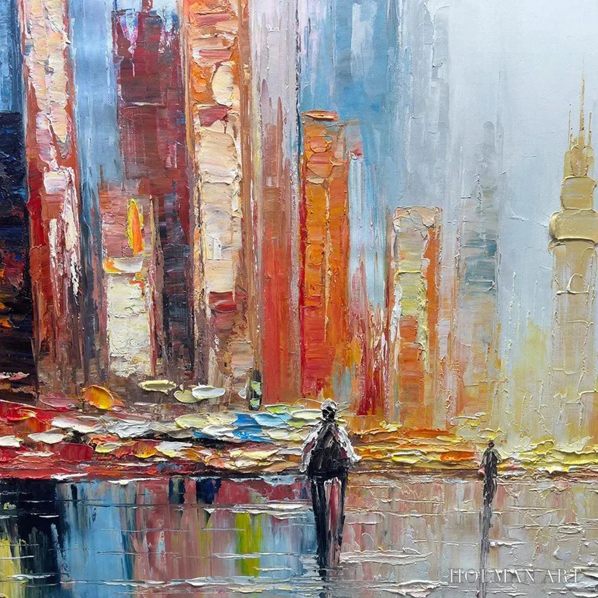 HOLMAN ART City Market – Colorful Cityscape Painting - image 3