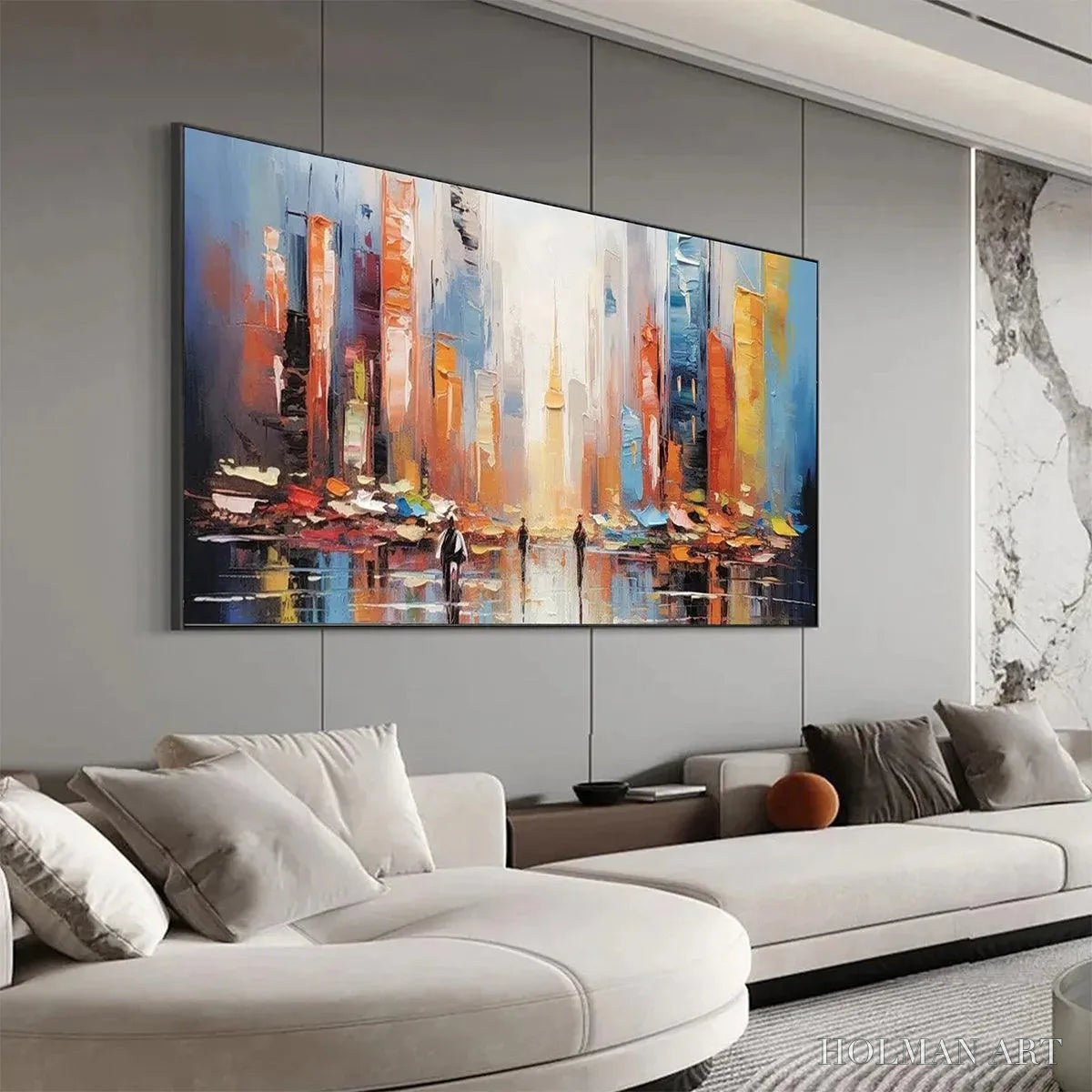 HOLMAN ART City Market – Colorful Cityscape Painting - image 4
