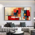 HOLMAN ART Urban Geometry – Minimalist Abstract Painting in Red and Gold - image 2
